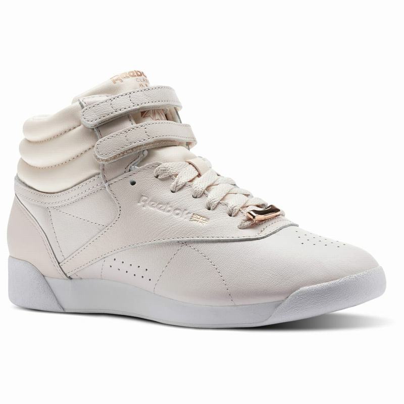 Reebok Freestyle Hi Muted Tenisky Damske - Ruzove/Biele/Siva AY7906HX